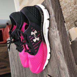 Pink and Black Under Armour Tennis shoes